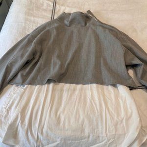 Grey Turtleneck with White Undershirt